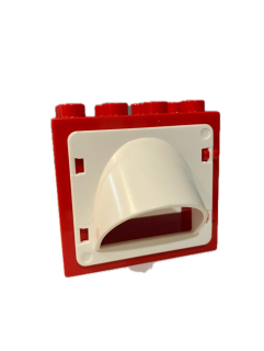 Lego Duplo půdní okno, vikýř červenobílé